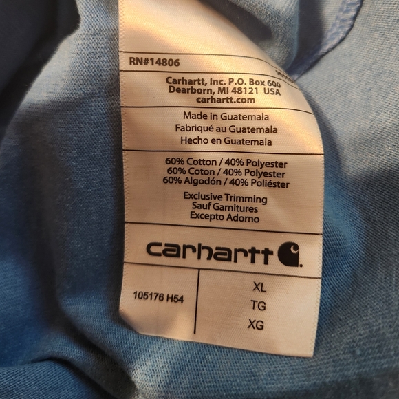 Carhartt Blue Pocket T-Shirt - Picture 4 of 4